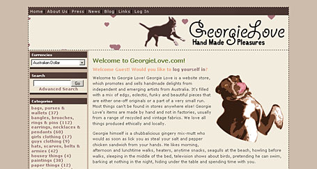Georgie Love homepage