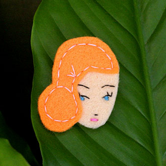 Fiona Felt Lady Badge by Anna Laura Fiona Felt Lady Badge by Anna Laura