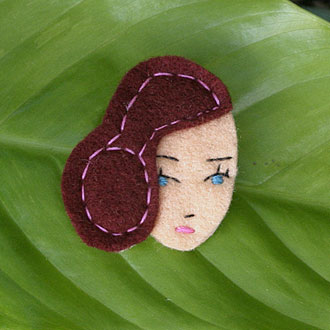 Olive Felt Lady Badge by Anna Laura Olive Felt Lady Badge by Anna Laura