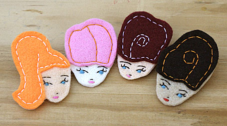 Felt Lady Badges by Anna Laura Felt Lady Badges by Anna Laura