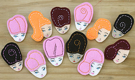 Felt lady badges by Anna Laura Felt lady badges by Anna Laura