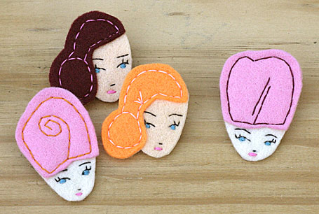 Felt Lady Badges by Anna Laura Felt Lady Badges by Anna Laura