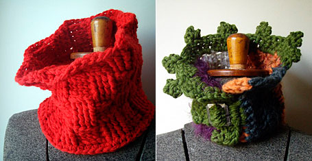 Red Basketweave Cowl & Wrist Warmers and Tightrope Scarflette by Artish Red Basketweave Cowl & Wrist Warmers and Tightrope Scarflette by Artish