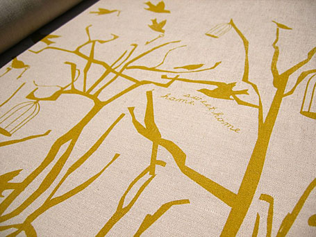 Aunty Cookie Home Sweet Home Olive limited edition fabric Aunty Cookie Home Sweet Home Olive limited edition fabric