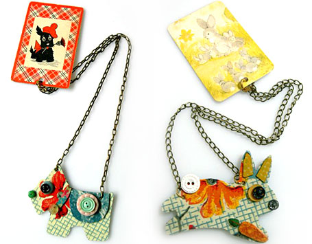 Sascha Scotty and Bunny Pendants by Betty Jo