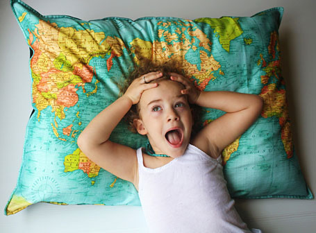Whole Wide World cushion by Bearded Pigeon Whole Wide World cushion by Bearded Pigeon