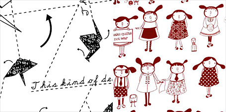 Shannon Lamden screen printed fabrics - Cranes and Cookies, available from www.duckcloth.com.au Shannon Lamden screen printed fabrics - Cranes and Cookies, available from www.duckcloth.com.au