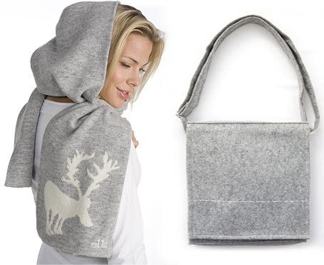 Labmswool Hood and Felt Satchel by Elk Accessories