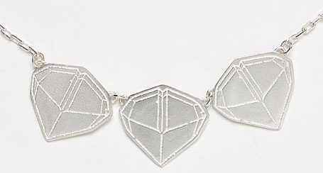 Triple Geometric Necklace by Emma Sher Triple Geometric Necklace by Emma Sher