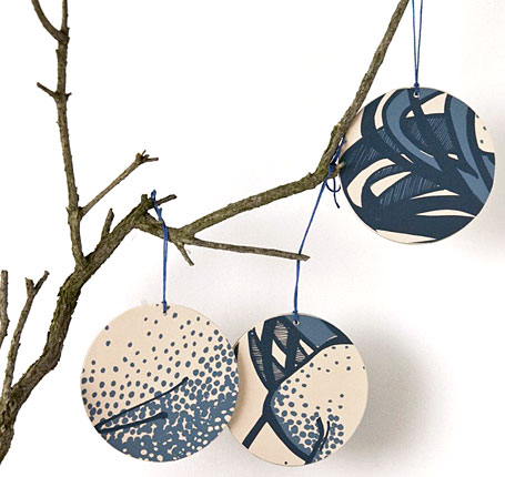 Recycled silk screened Christmas Ornaments by etsa sketch Recycled silk screened Christmas Ornaments by etsa sketch