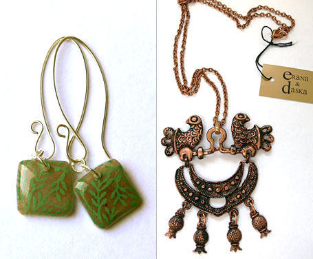 Life Aquatic Earrings by Trove and Double Dove Necklace by Erana & Daska, available from www.georgielove.com Life Aquatic Earrings by Trove and Double Dove Necklace by Erana & Daska, available from www.georgielove.com