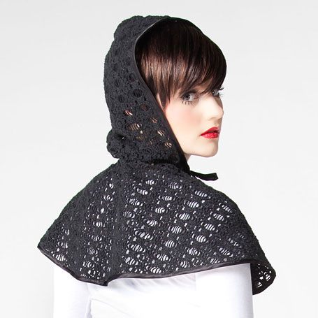 Crochet cape in black by Grazed Youth Crochet cape in black by Grazed Youth