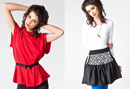 Slouch tee in red and Spades Pocket Print Skirt by Grazed Youth Slouch tee in red and Spades Pocket Print Skirt by Grazed Youth