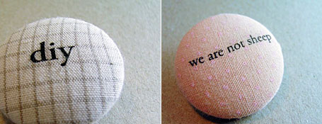 Fabric covered badges by Heidi and Seek Fabric covered badges by Heidi and Seek