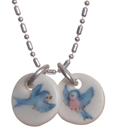 Double Bluebird Necklace by Iggy & Lou Lou Double Bluebird Necklace by Iggy & Lou Lou