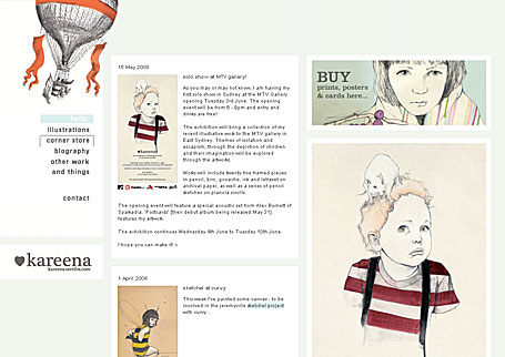 Kareena Zerefos web site screenshot Kareena Zerefos web site screenshot