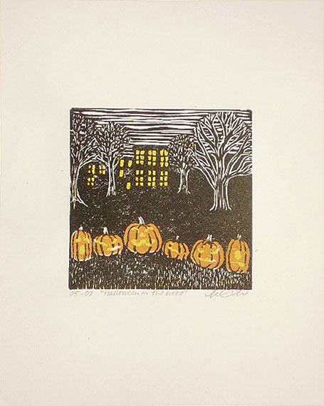 'Halloween in the Hood', an original print by Katie Muth 'Halloween in the Hood', an original print by Katie Muth