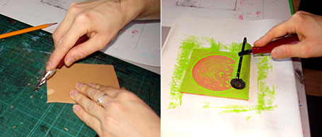 Lino printing by Katie Muth Linocut printing by Katie Muth