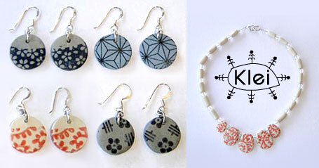 Porcelain necklace and earrings by Klei