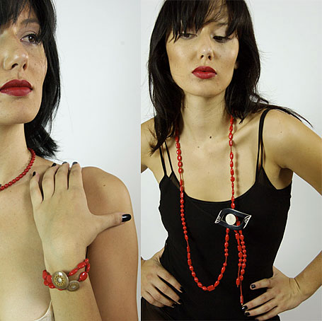 Bracelet and Lariat & Brooch by Jane Pollard