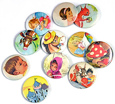Assorted vintage storybook pocket mirrors by Lark Assorted vintage storybook pocket mirrors by Lark