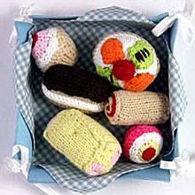 Set of 6 Hand-Knitted Cakes by Lark Set of 6 Hand-Knitted Cakes by Lark