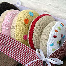 Set of 6 Hand-Knitted Doughnuts by Lark Set of 6 Hand-Knitted Doughnuts by Lark