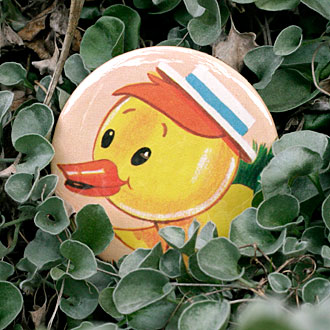 Vintage Storybook Yellow Duck Pocket Mirror by Lark