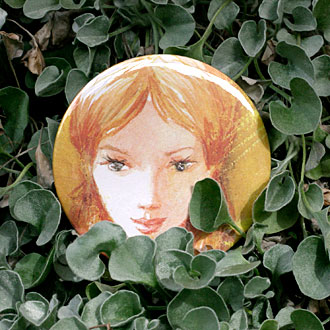 Vintage Storybook Young Woman Pocket Mirror Vintage Storybook Young Woman Pocket Mirror by Lark