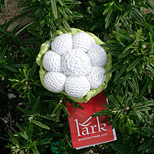 Cauliflower Hand-Knitted Veggie Rattle by Lark Cauliflower Hand-Knitted Veggie Rattle by Lark
