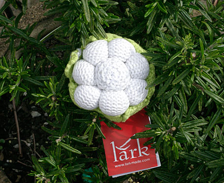 Cauliflower Knitted Veggie Rattle by Lark