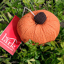 Pumpkin Hand-Knitted Veggie Rattle by Lark Pumpkin Hand-Knitted Veggie Rattle by Lark