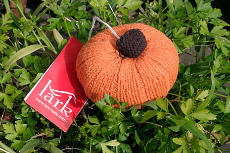 Pumpkin Hand-Knitted Veggie Rattle by Lark Pumpkin Hand-Knitted Veggie Rattle by Lark