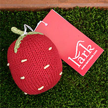 Strawberry Hand-Knitted Fruit Rattle by Lark Strawberry Hand-Knitted Fruit Rattle by Lark