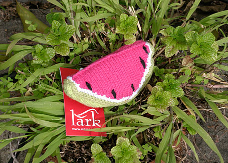 Watermelon Hand-Knitted Fruit Rattle by Lark Watermelon Hand-Knitted Fruit Rattle by Lark