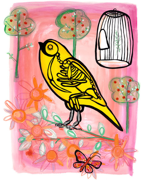 The Happy Warbler by Madeleine Stamer of Little Circus Design The Happy Warbler by Madeleine Stamer of Little Circus Design