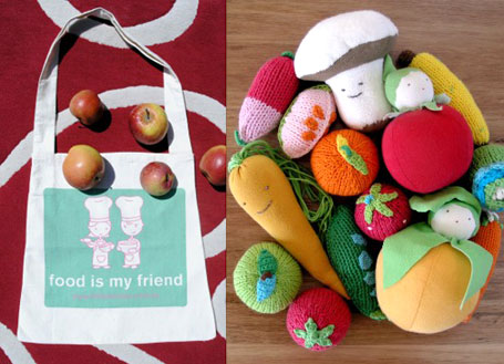 Little Kitchen Food Is My Friend bag and toys