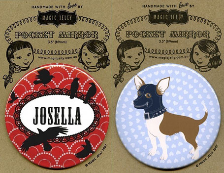 Black Forest Personalised Pocket Mirror and Good Dog Pocket Mirror by Magic Jelly Black Forest Personalised Pocket Mirror and Good Dog Pocket Mirror by Magic Jelly