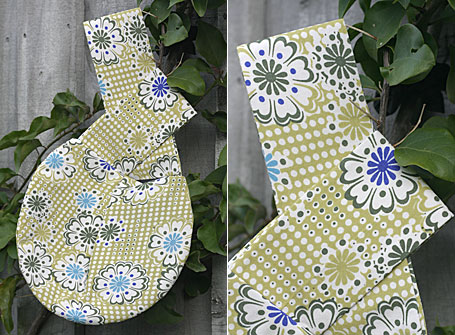 Olive Garden Wristlet by Meringue - back and detail views Olive Garden Wristlet by Meringue - back and detail views