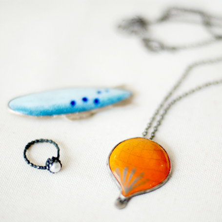 Enamelware and Pearl Ring by Naoko Inuzuka Enamelware and Pearl Ring by Naoko Inuzuka