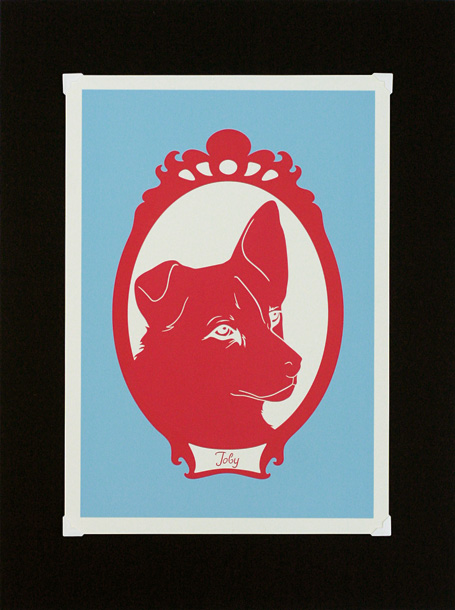 Toby archival print by Sydney design & fashion label Non-Fiction, on exhibition at Bob Boutique, Bendigo. Toby archival print by Sydney design & fashion label Non-Fiction, on exhibition at Bob Boutique, Bendigo.