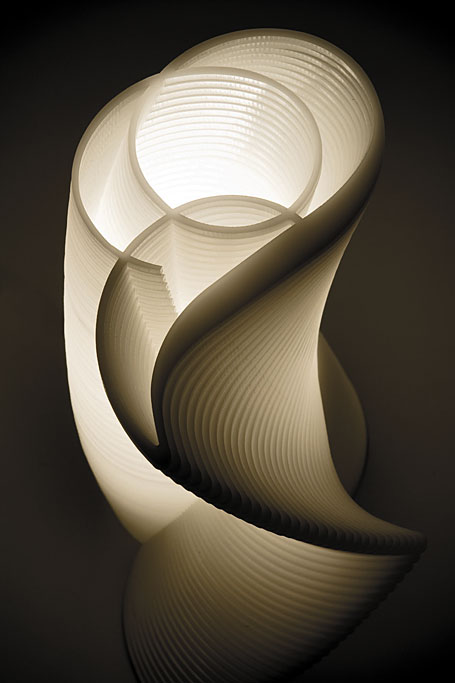 John Hoogendoorn, Aurora Lamp, 2008, opal acrylic. On display at the Bombay Sapphire Design Discovery Award Exhibition 2008, Object Gallery. John Hoogendoorn, Aurora Lamp, 2008, opal acrylic. On display at the Bombay Sapphire Design Discovery Award Exhibition 2008, Object Gallery.