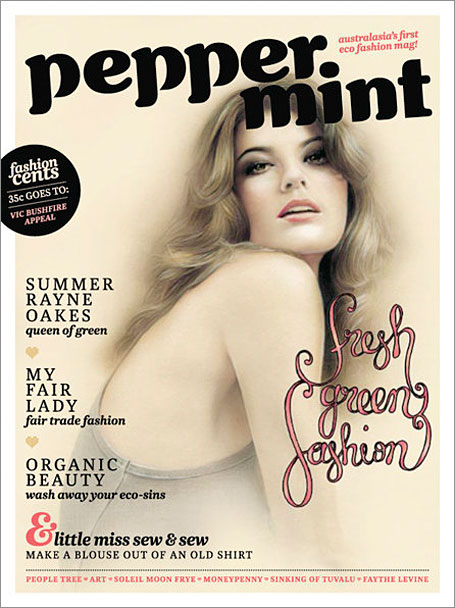 Peppermint Magazine Cover - Issue 2 featuring illustration of Summer Rayne Oakes by Bec Winnel Peppermint Magazine Cover - Issue 2 featuring illustration of Summer Rayne Oakes by Bec Winnel