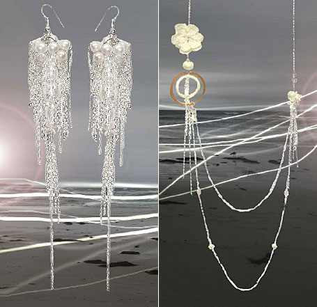 Hidden Pearl (It's Your Secret) Draped Earrings and First Kiss Necklace by Psychoglam Hidden Pearl (It's Your Secret) Draped Earrings and First Kiss Necklace by Psychoglam