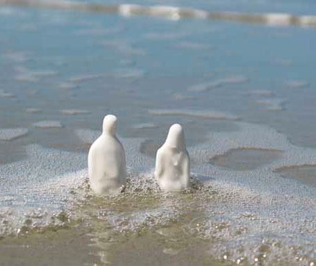 The Little People in the surf by Sandwich Mountain, a collaboration between Brisbane-based ceramicists Mel Robson and Kenji Uranishi. The Little People in the surf by Sandwich Mountain, a collaboration between Brisbane-based ceramicists Mel Robson and Kenji Uranishi.