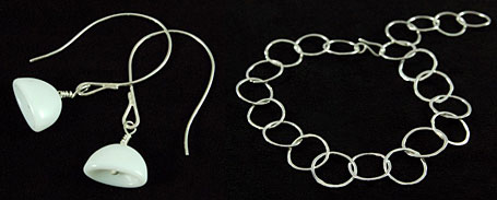 Simone Walsh Vintage Glass Bead Earrings & Handmade Chain Bracelet
