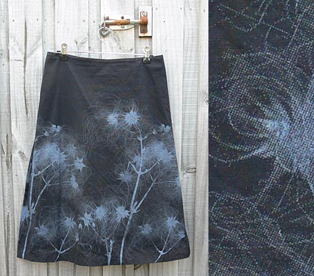 Dispersal print A-line skirt from Surface Art