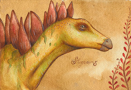Stegosaurus illustration from My dinosaur ABC by Nadia Turner (Wayward Harper) Stegosaurus illustration from My dinosaur ABC by Nadia Turner (Wayward Harper)