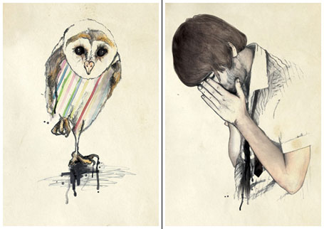 Owl and Alex from Patras limited edition art prints by Kareena Zerefos Owl and Alex from Patras limited edition art prints by Kareena Zerefos