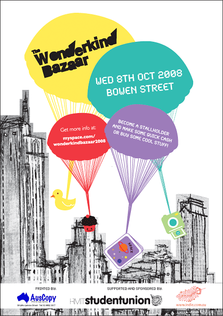 Wonderkind Bazaar RMIT designers market poster Wonderkind Bazaar RMIT designers market poster